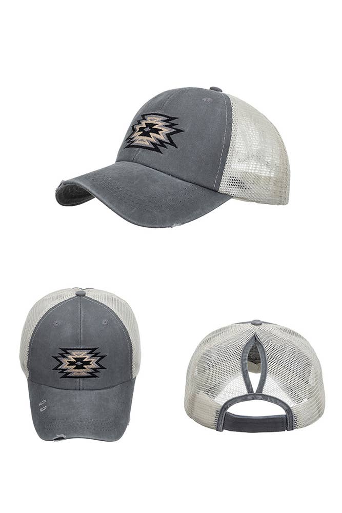Aztec Embroidery Western Baseball Cap