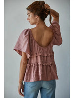 Mauve Ruffle Top
