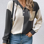 Colorblock Splicing Hooded Sweatshirt