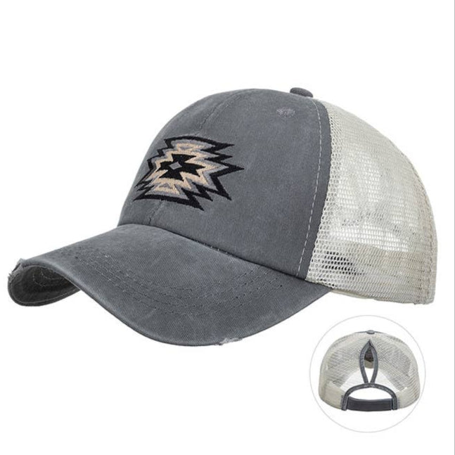 Aztec Embroidery Western Baseball Cap