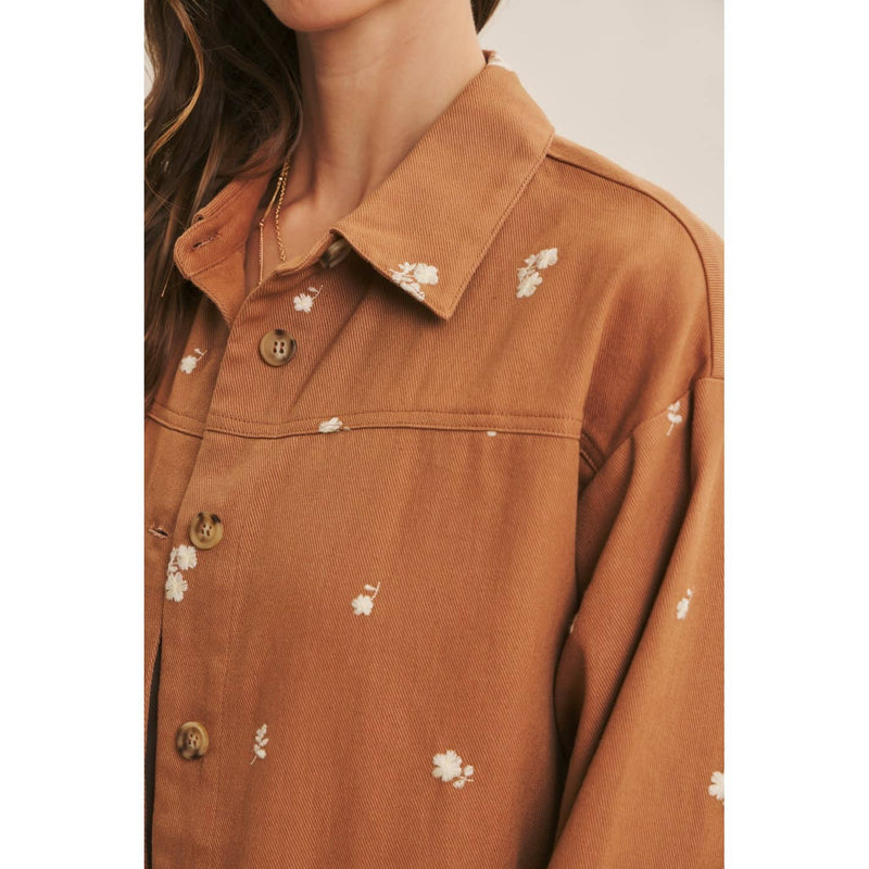 Embroydery Cotton Twill Utility Jacket
