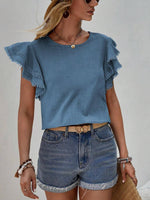 Ruffle Short Sleeved Top