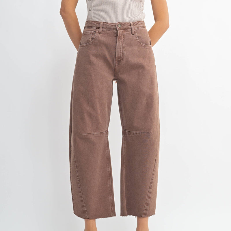 Barrel Jean w/ Seams - Espresso