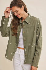 Embroydery Cotton Twill Utility Jacket