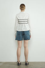 CONTRAST LACE BABYDOLL BUTTON DOWN SHIRTS