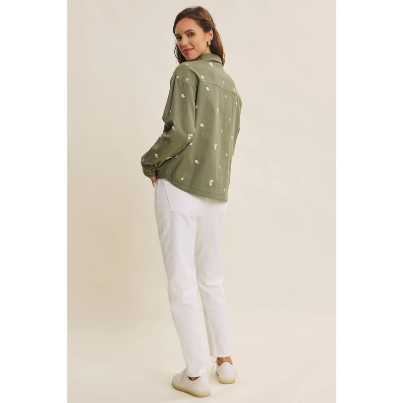 Embroydery Cotton Twill Utility Jacket