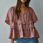 Mauve Ruffle Top