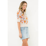 Short Sleeve Floral Knit Top
