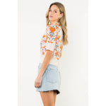Short Sleeve Floral Knit Top