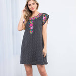 Embroidered Short Sleeve Dress