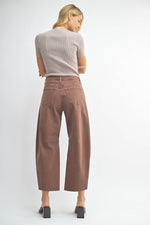 Barrel Jean w/ Seams - Espresso
