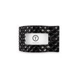 Flat Rectangle Hair Clip | Jet Black Quilted