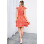 Spotted Ruffle Wrap Dress
