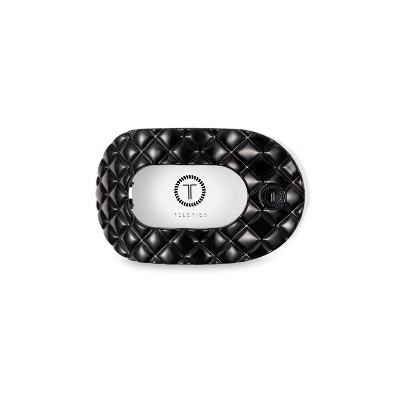 Flat Round Hair Clip | Jet Black Quilted