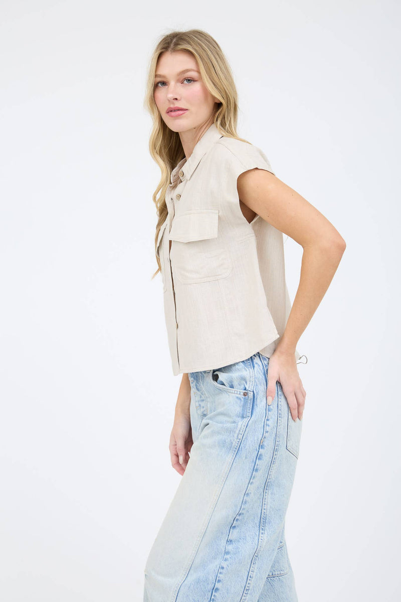 Collared Short Sleeve Button Down