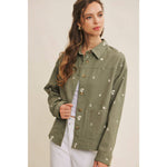 Embroydery Cotton Twill Utility Jacket