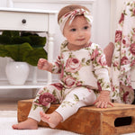 Baby Girl's Cabbage Rose Cotton Romper