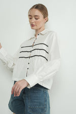 CONTRAST LACE BABYDOLL BUTTON DOWN SHIRTS