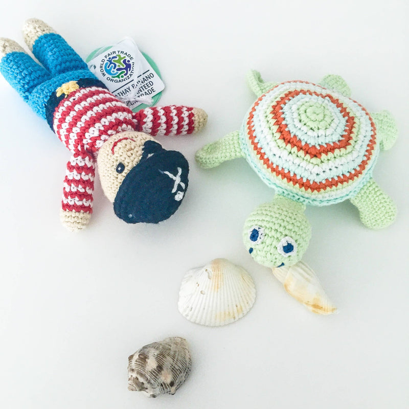 Plush Ocean Toy - Sea Turtle Rattle