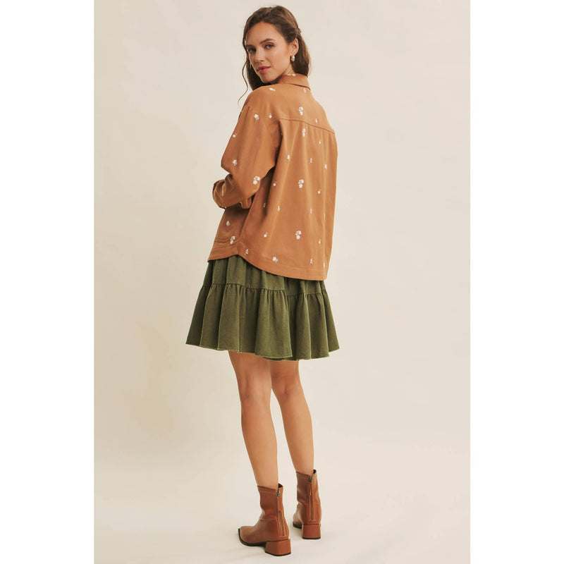 Embroydery Cotton Twill Utility Jacket
