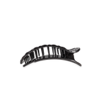 Flat Round Hair Clip | Jet Black Quilted