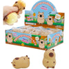Decompression toy with packaging and a hand holding the toy on a white background