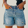 Distressed Denim Shorts