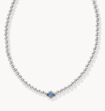 Kendra Scott Abbie beaded necklace rhod light blue