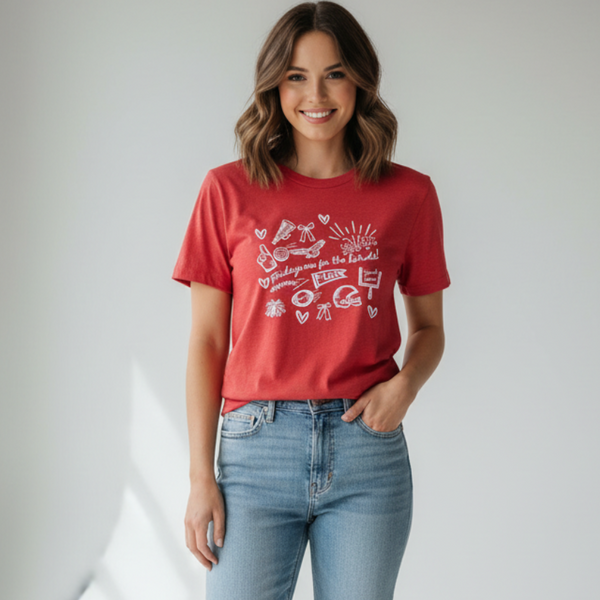 For the birds tee on a model