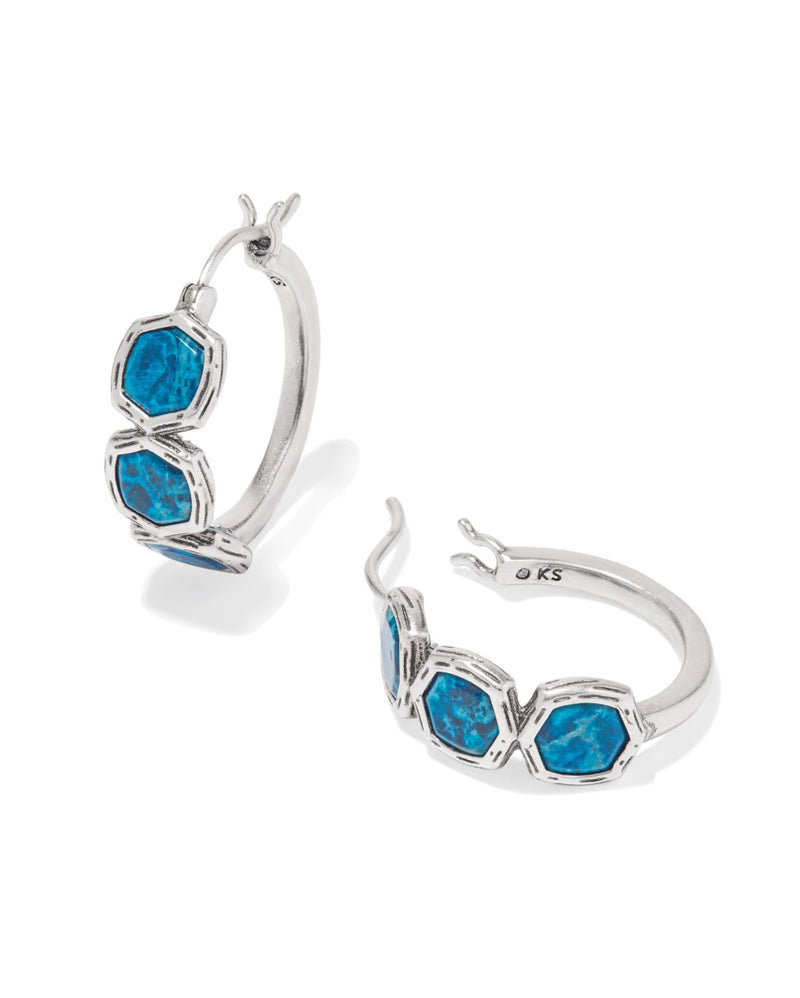 Maura Hoop Earrings Silver Indigo