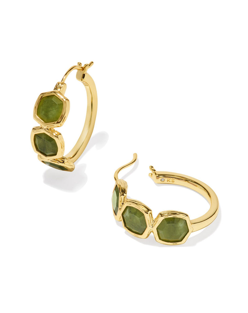 Maura Hoop Earrings Gold Sage