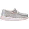 Toddler silver leopard shoe with pink sole