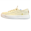 Beige lace-up sneaker on a white background