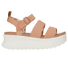 Tan shoe with white sole
