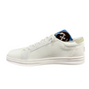 White sneaker with red accents on a white background