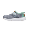 Gray and teal sneaker on a white background