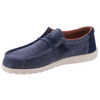 Blue loafer shoe on a white background