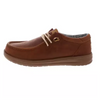 Brown leather shoe on a white background