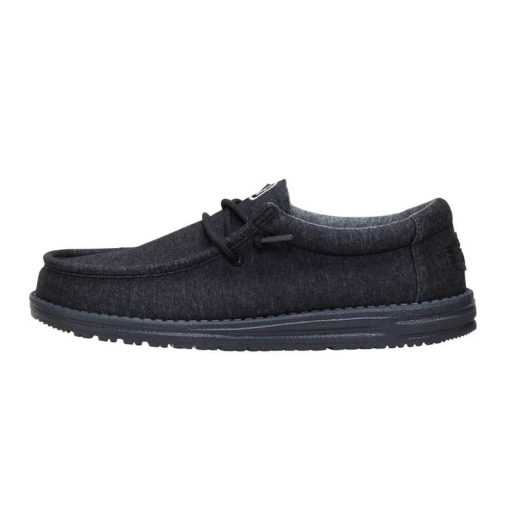 Black shoe on a white background