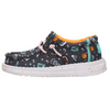 Children's shoe with patterned design on a white background
