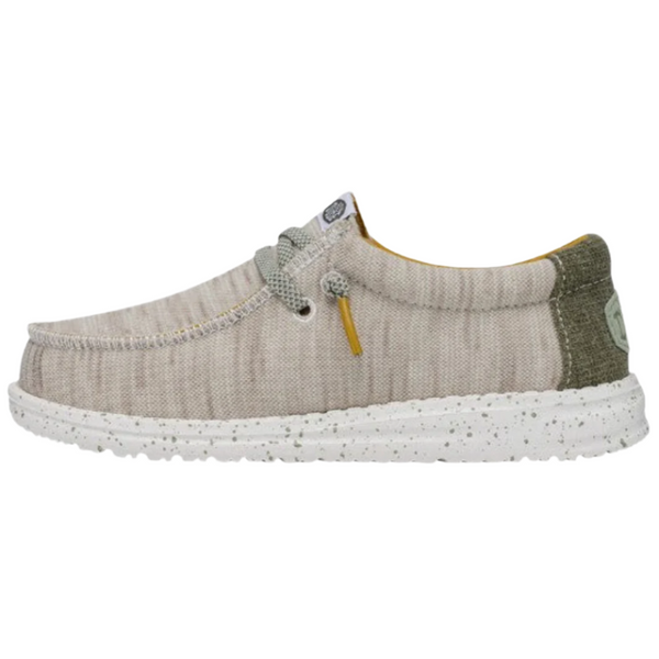 Sneaker with a white sole on a white background