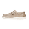 Beige casual shoe with white sole on a white background