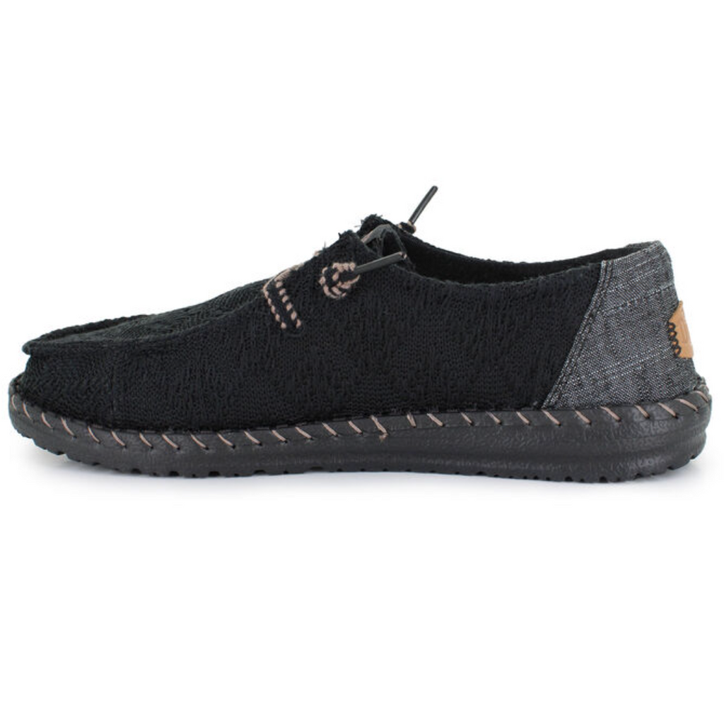 Black and gray casual shoe on a white background
