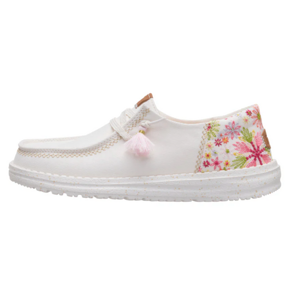 Hey Dude Wendy Funk Embroidered Floral Ivory Side