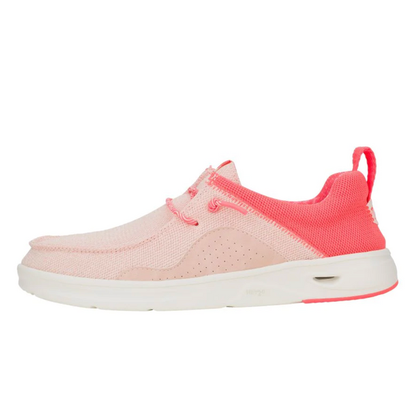 Pink and coral sneaker on a white background