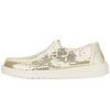 Shiny gold sneaker on a white background