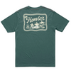 Green t-shirt with 'Howler' logo on the back against a white background