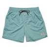 Light blue shorts with a drawstring on a beige background