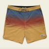 A pair of Bruja boardshorts featuring a floral pattern, with a drawstring closure and a button-through back flap pocket.