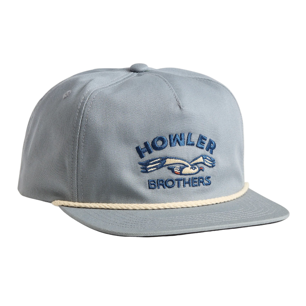 Gray cap with 'Howler Brothers' logo on a beige background